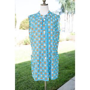 Retro Groovy 70s Dress Floral Printed Slip